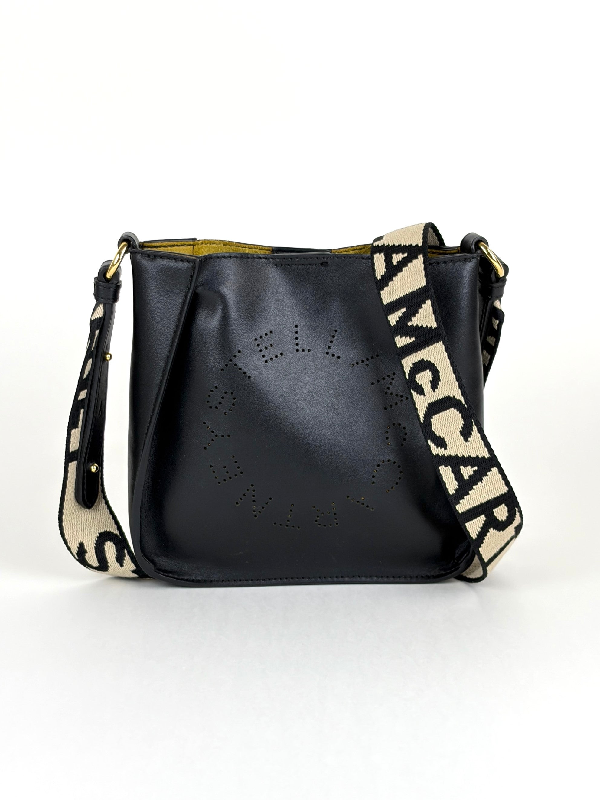 Stella Mccartney black Logo Square Crossbody Tiny Bag