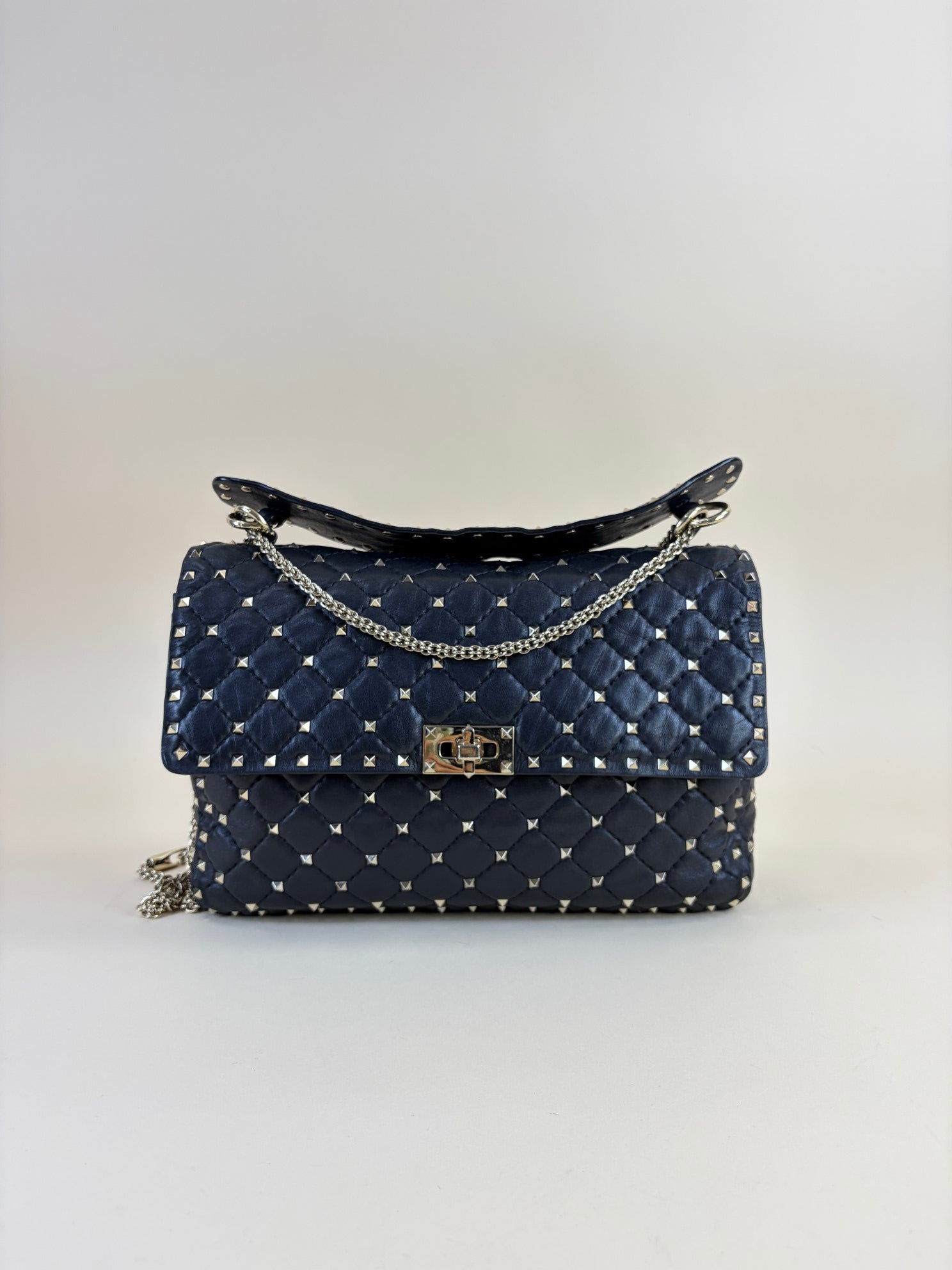 Valentino black quilted Nappa leather rock stud spike large