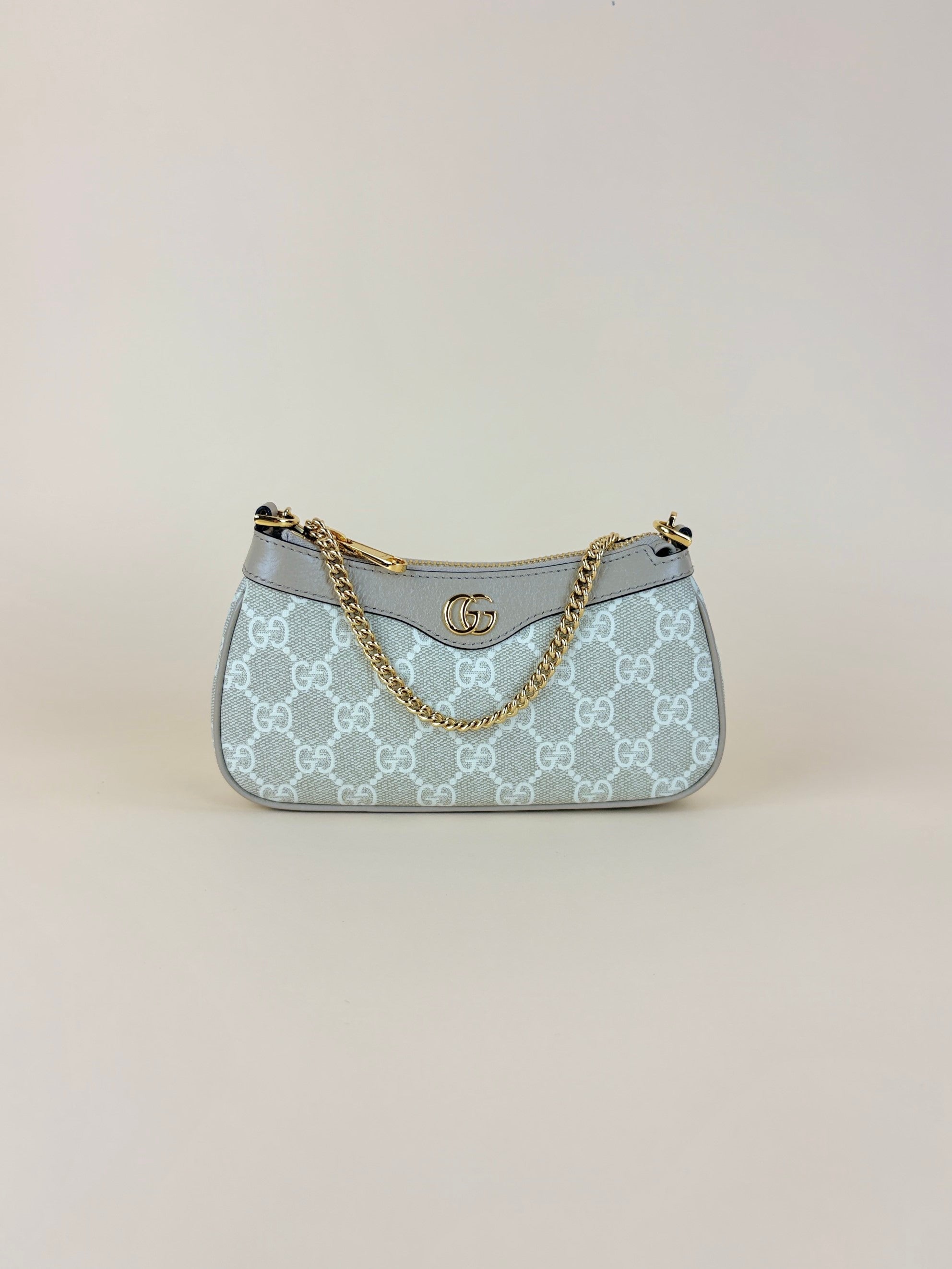 Gucci beige and white gg supreme canvas Ophidia mini bag