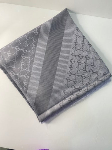 Gucci Light Grey GG Print Scarf-Scarf-Gucci-The Closet Egypt