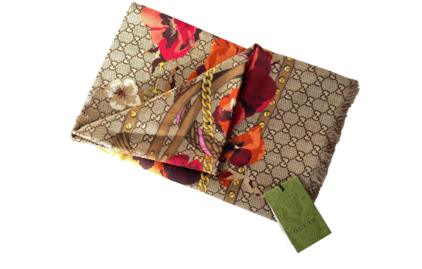 Gucci Tricolor GG Floral Scarf-Scarf-Gucci-The Closet Egypt