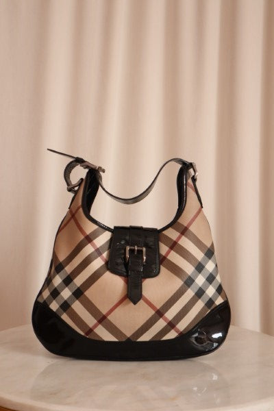 Burberry Nova Check Black Hobo Bag-handbag-Burberry-The Closet Egypt