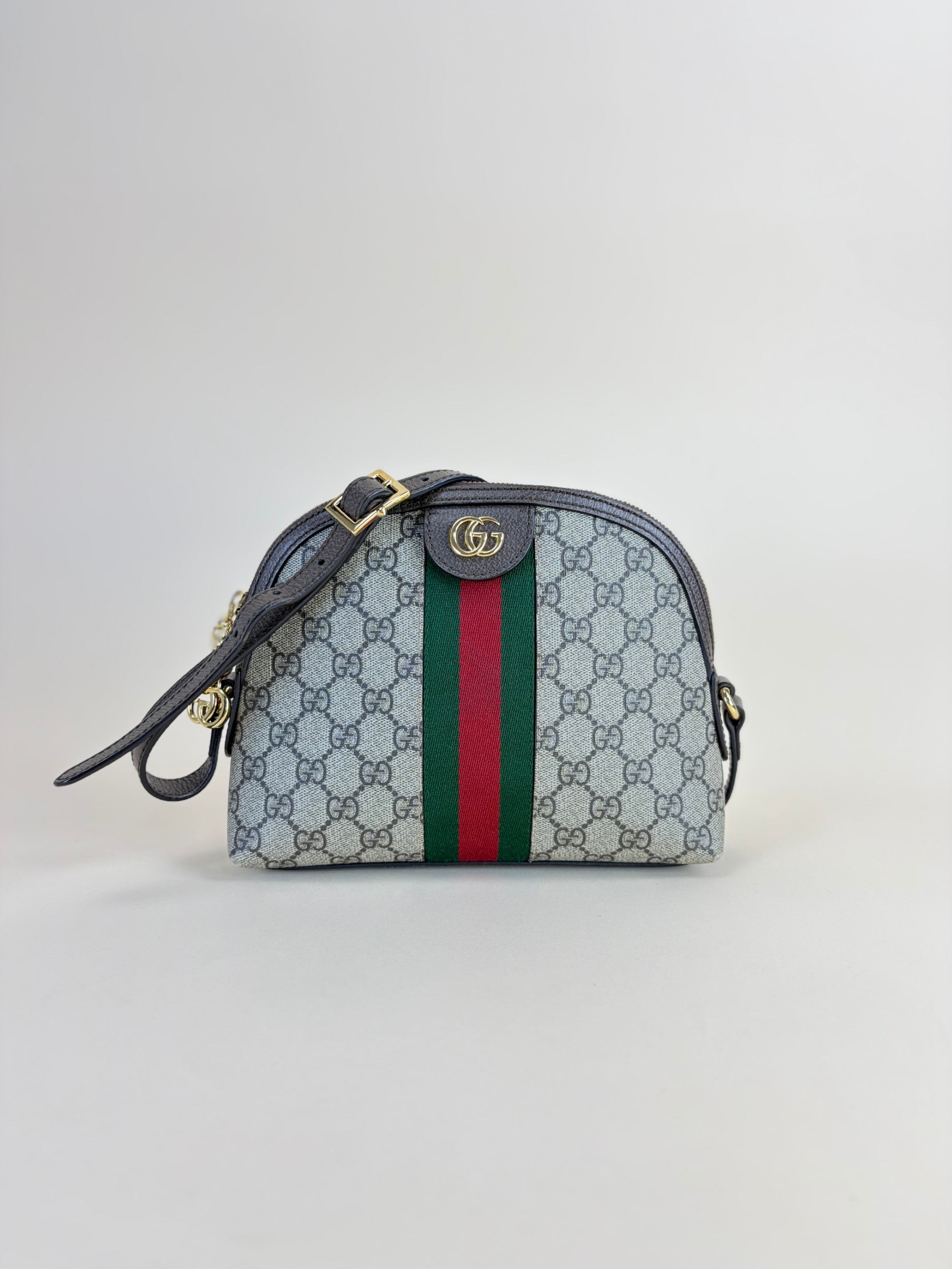 Gucci Bicolor GG Supreme Ophidia Small Rounded Top Shoulder Bag