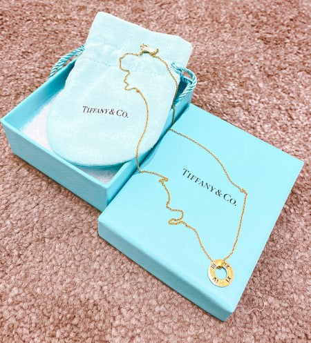 Tiffany & Co 18K Yellow Gold 4 Diamonds Atlas Pendant Necklace-Necklaces-Tiffany & Co-The Closet Egypt
