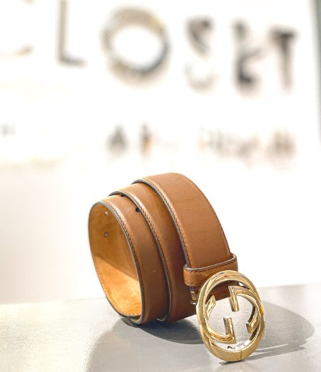 Gucci Brown GG Buckle Belt 34-Belt-Gucci-The Closet Egypt