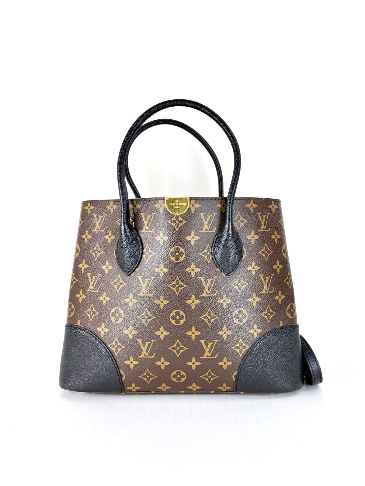 Louis vuitton monogram black leather flandrin handbag