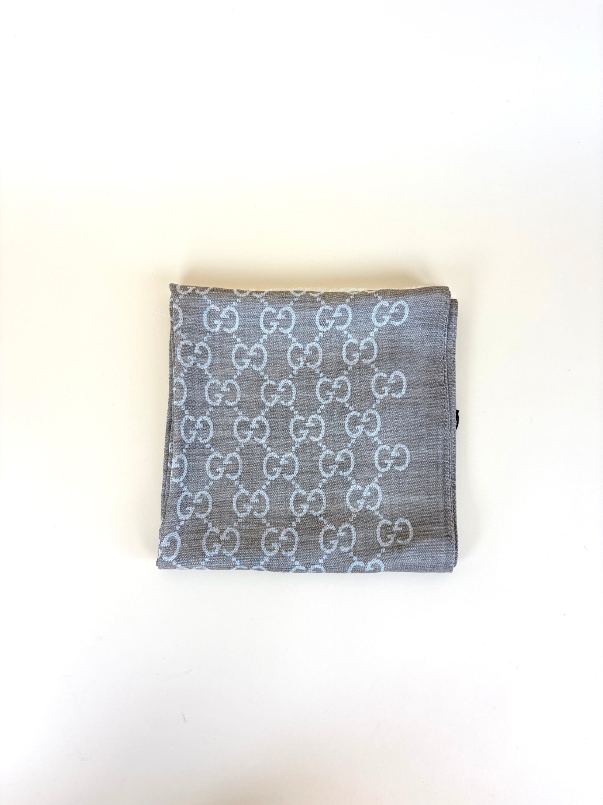 Gucci Beige GG Wool Silk Scarf