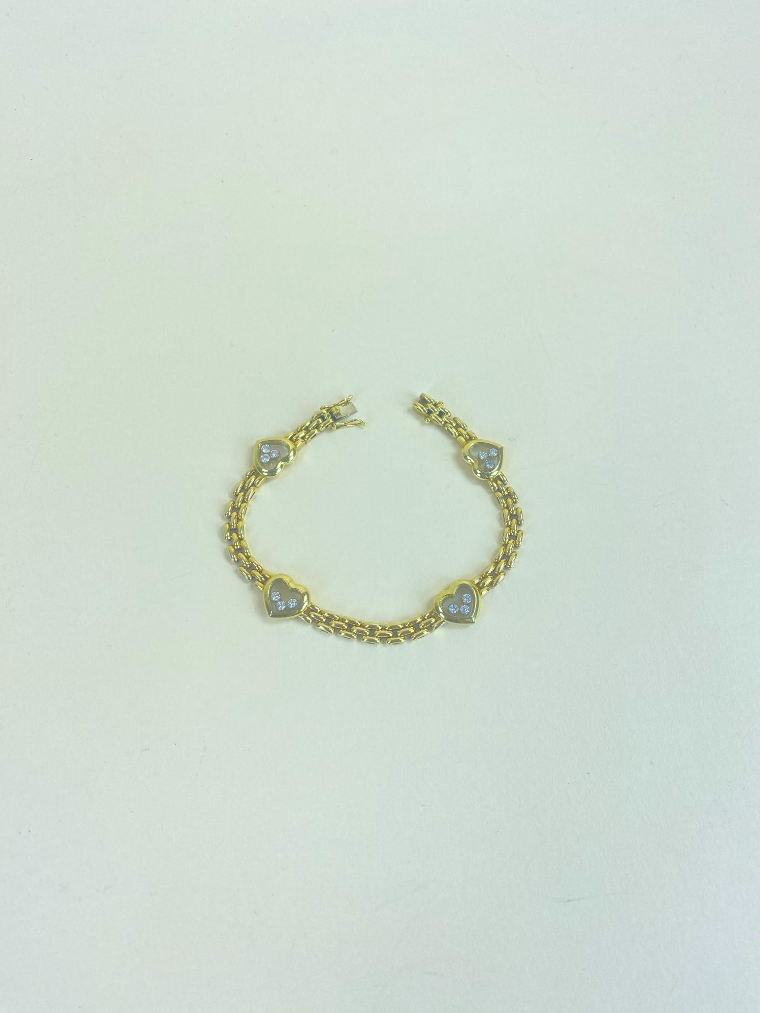 Chopard 18K Yellow Gold link 750 Diamond Happy Heart