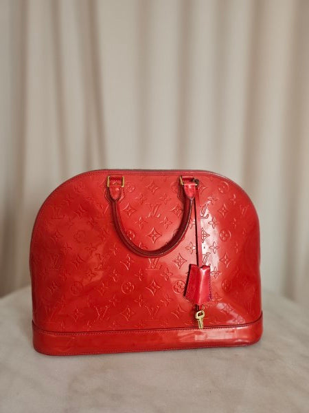 Louis Vuitton Red Monogram Vernis Alma GM Bag