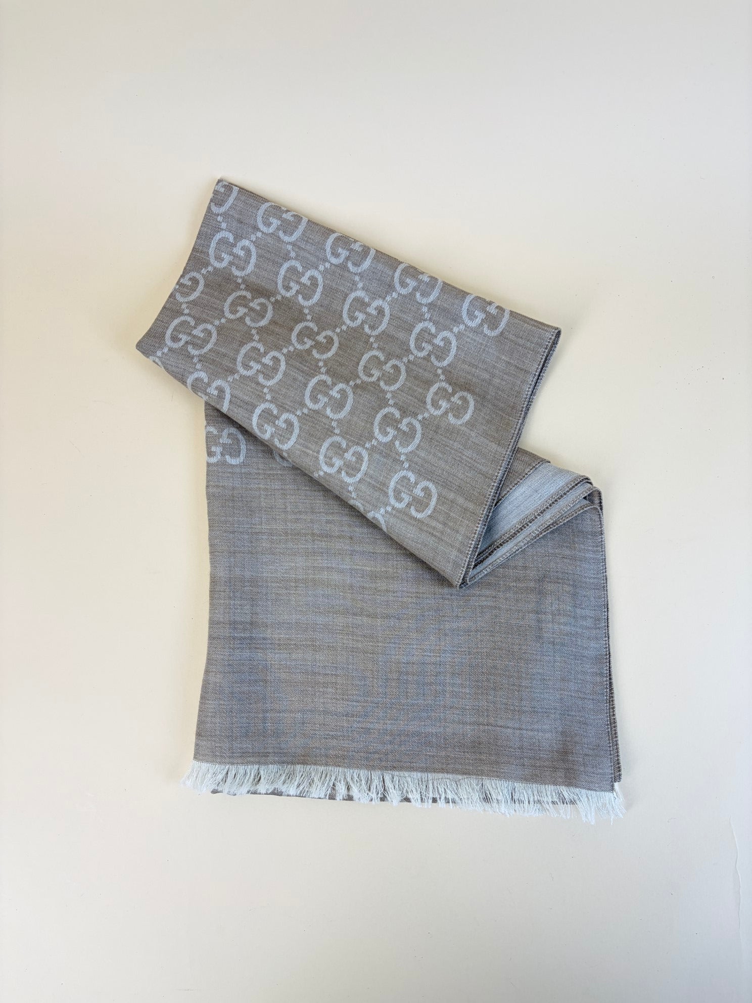 Gucci Sand GG Monogram - Wool Scarf