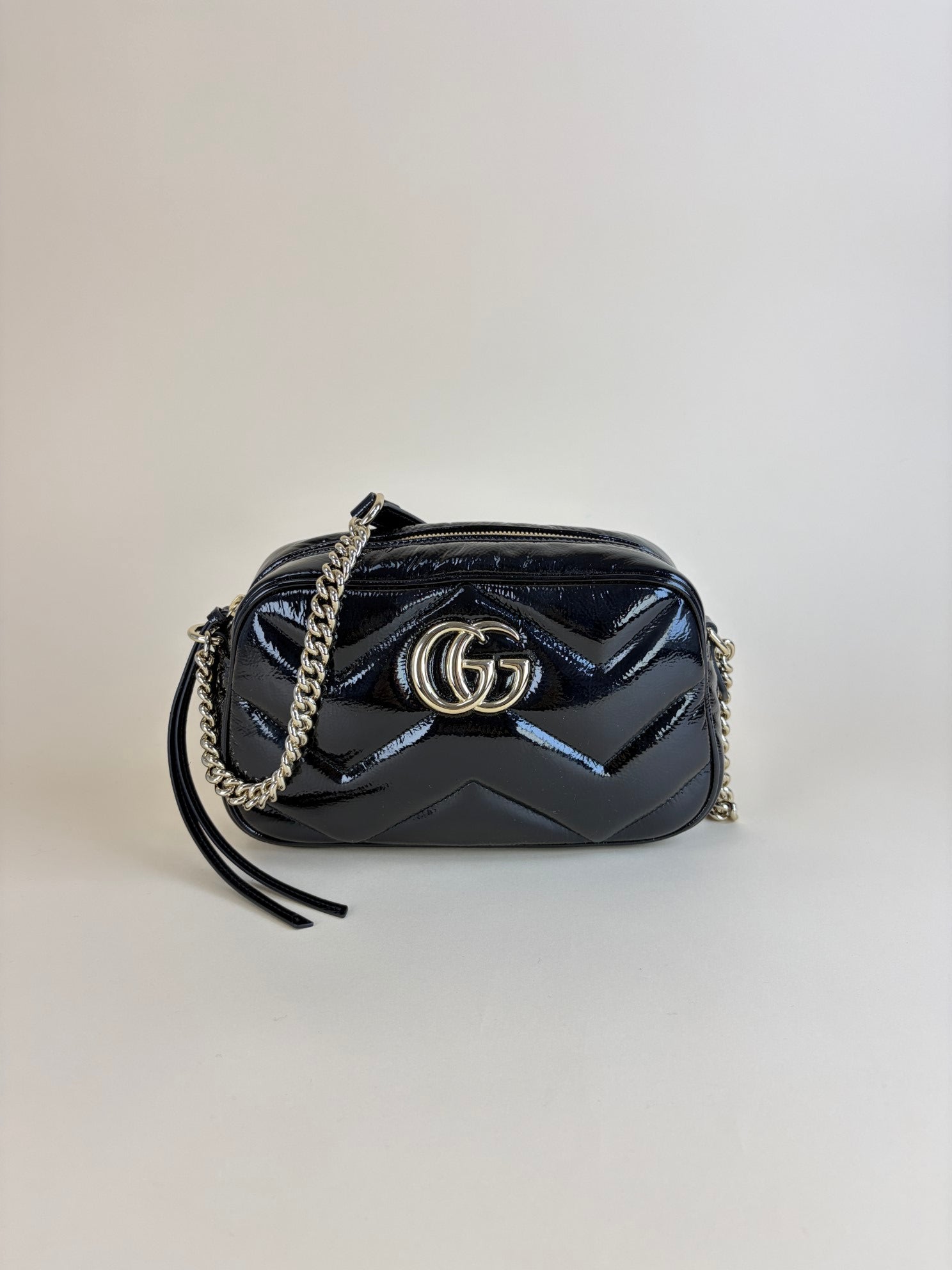 Gucci Black GG Small Marmont Camera Bag