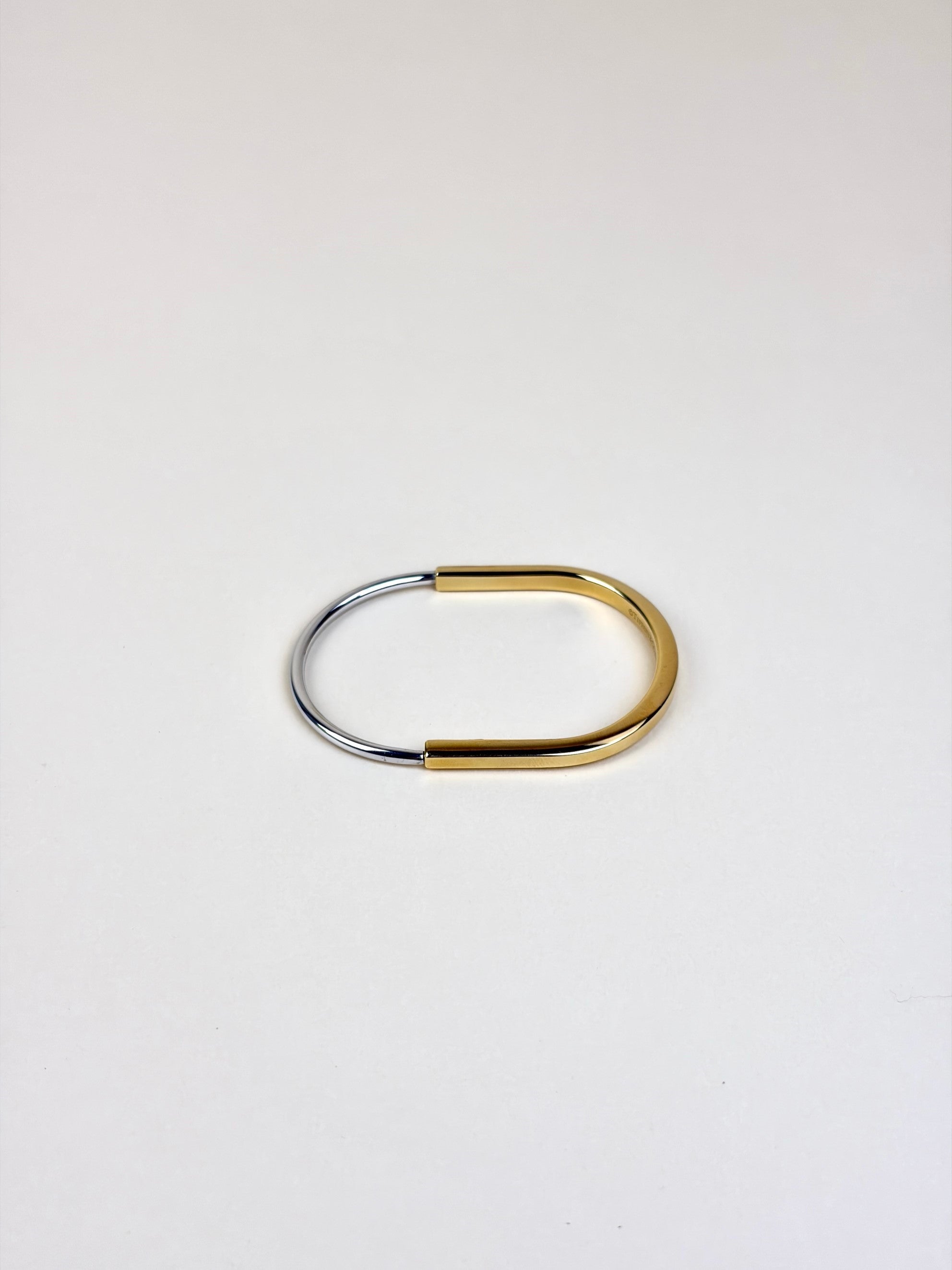Tiffany & Co 18Klock narrow bangle yellow and white gold bracelet