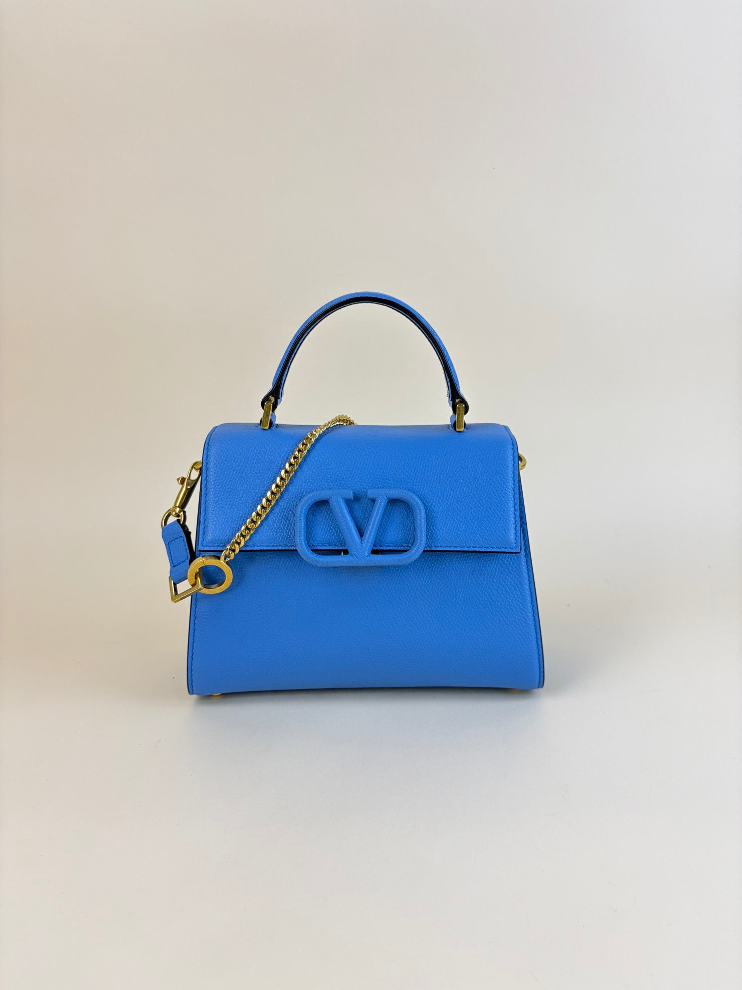 Valentino small blue vsling grainy calfskin handbag