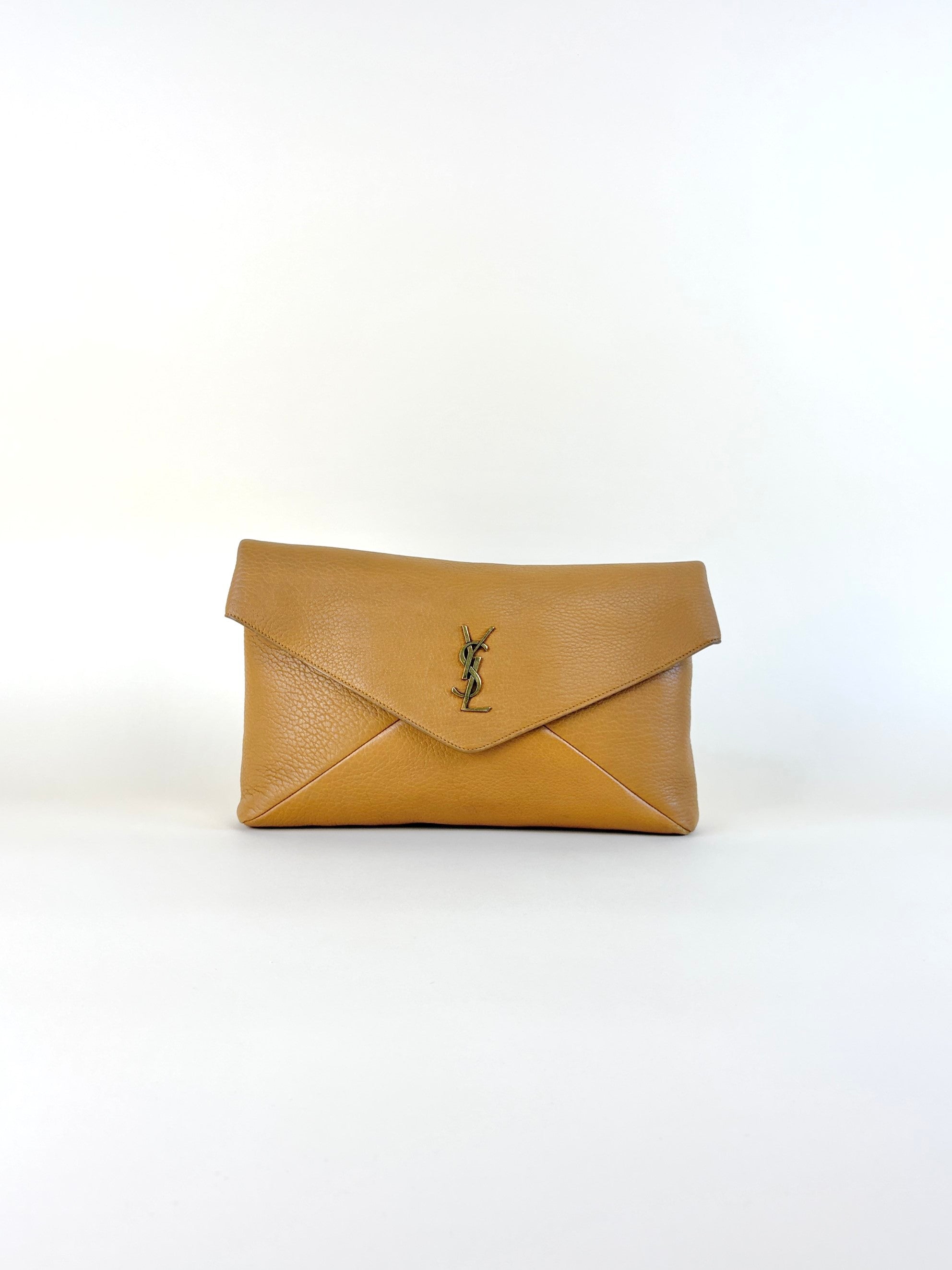 YSL Camel Cassandre Envelope Large Pouch