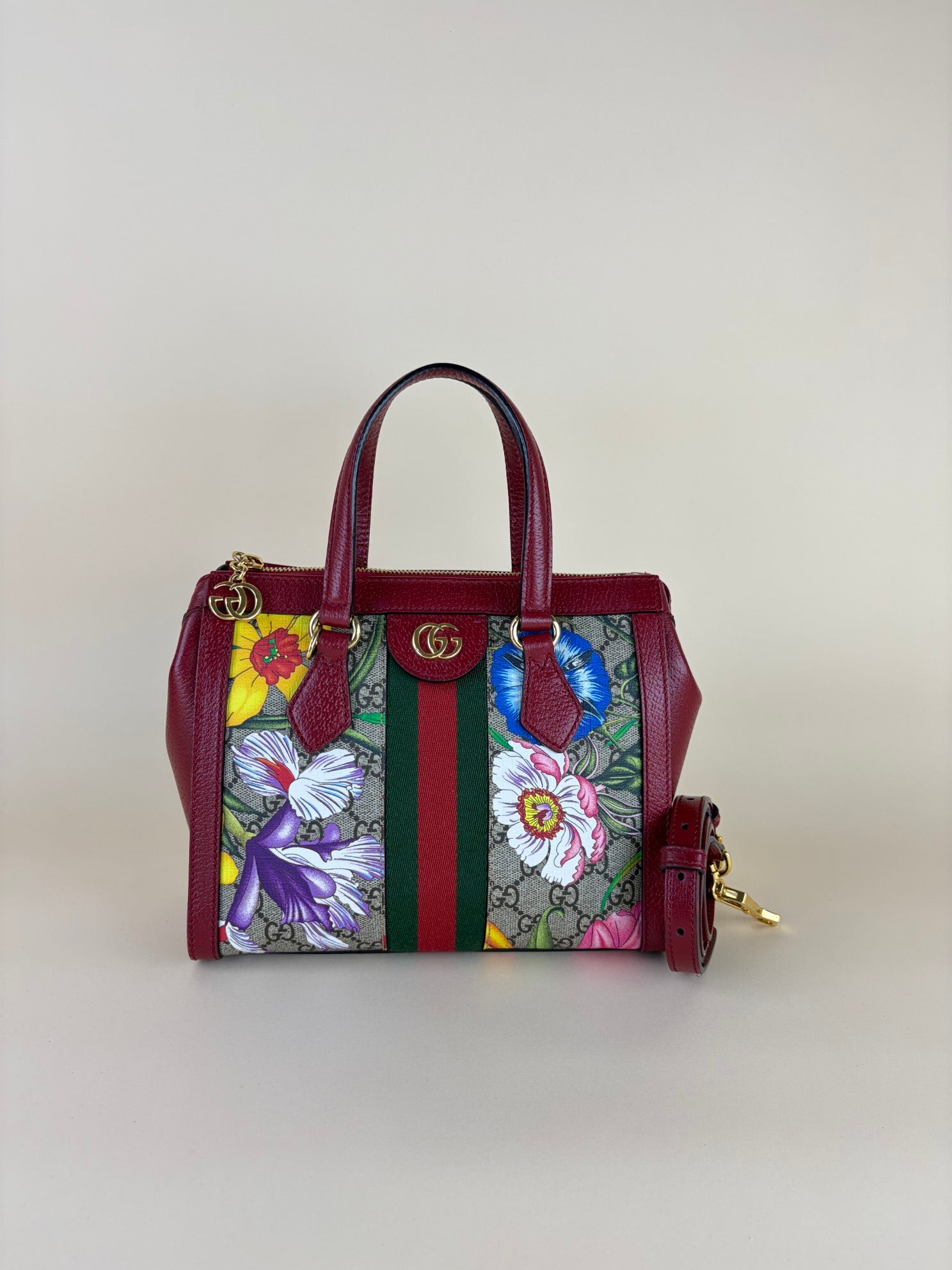 Gucci Ophidia totty bag floral gg red