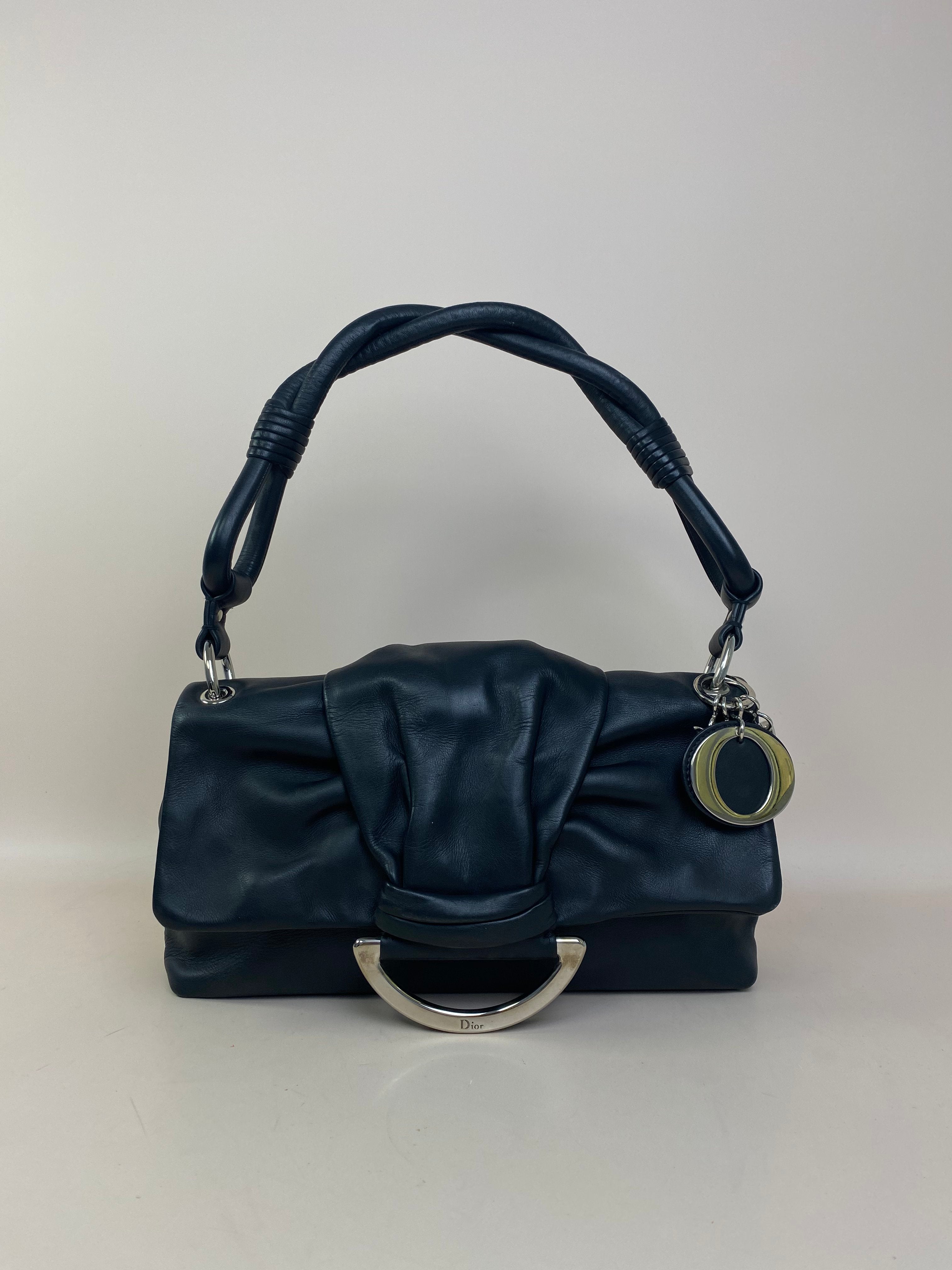 Christian Dior Black Demilune Shoulder Bag