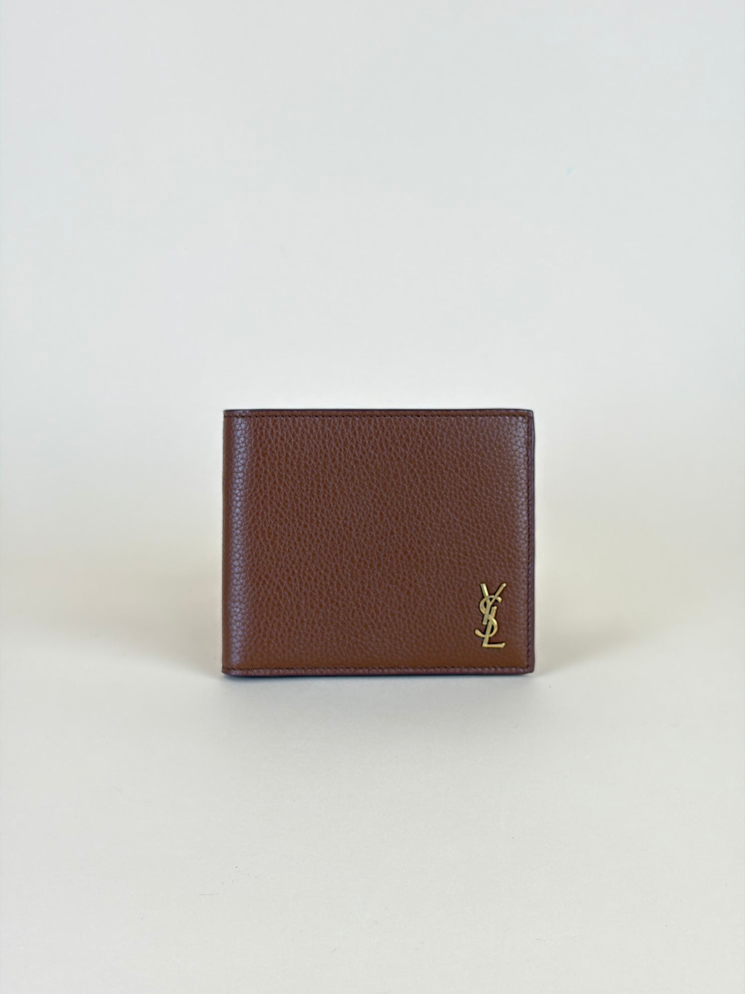 YSL Brown Tiny Cassandre East/West Wallet