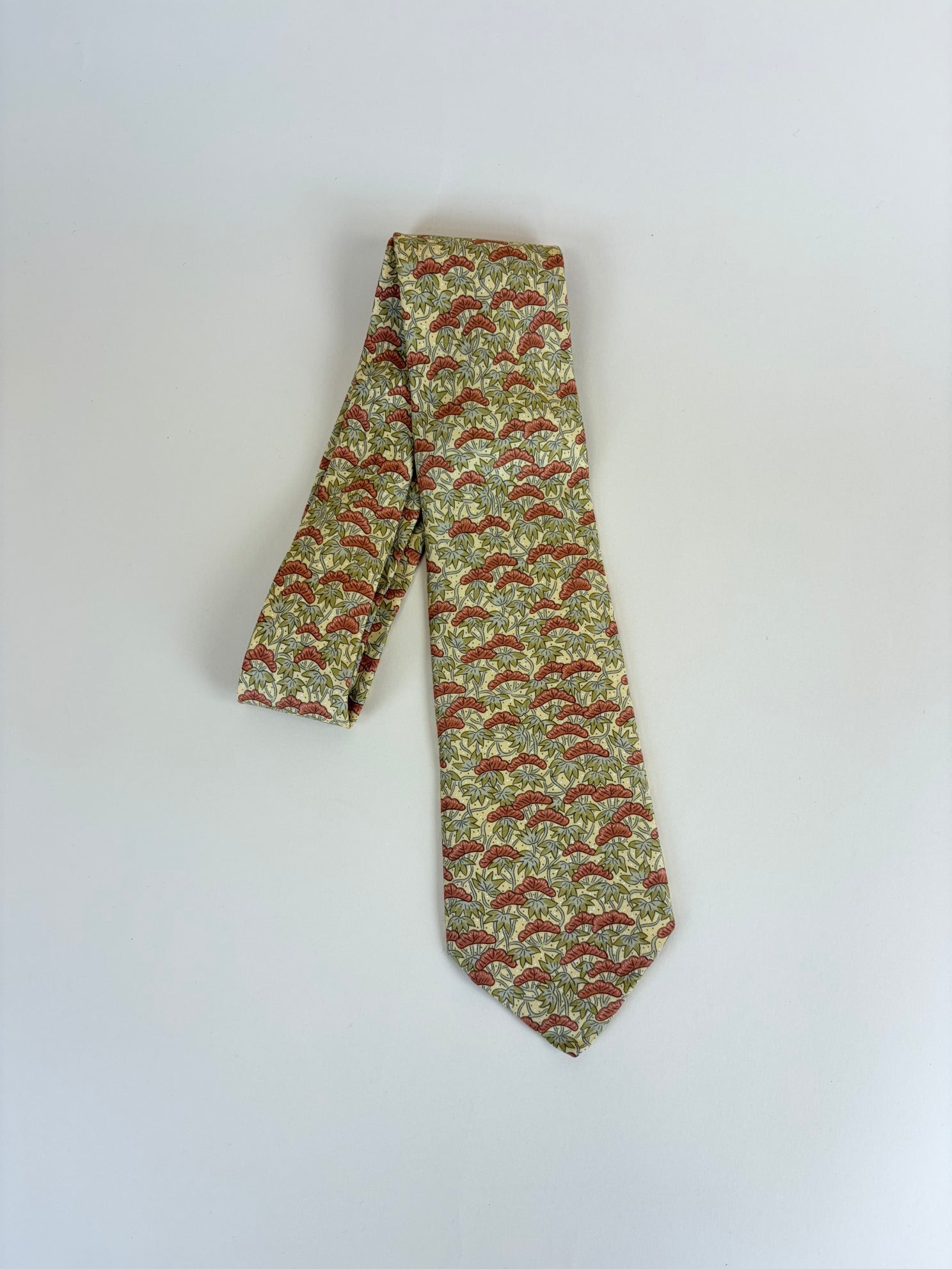 Hermes Bicolor Plant Leaf Ivy Neck Tie