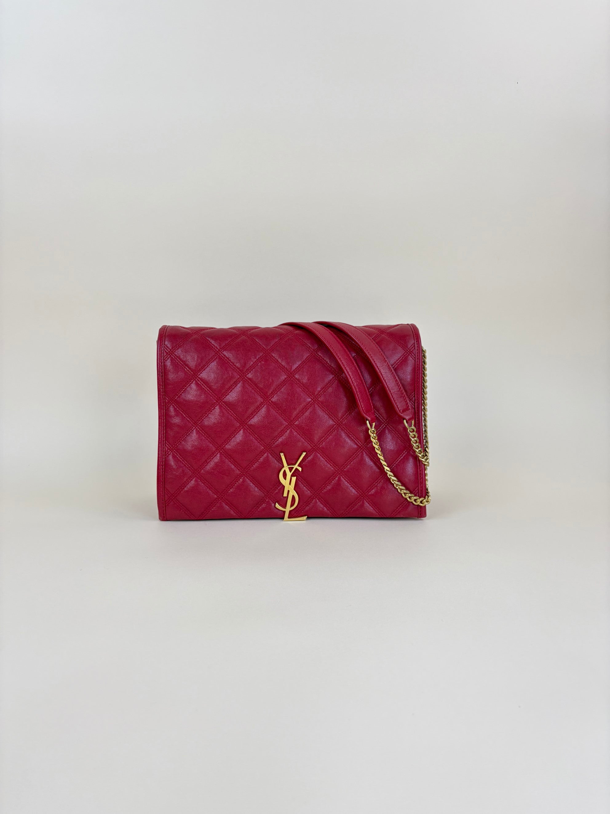 YSL Red Quilted Small Becky Chain Bag