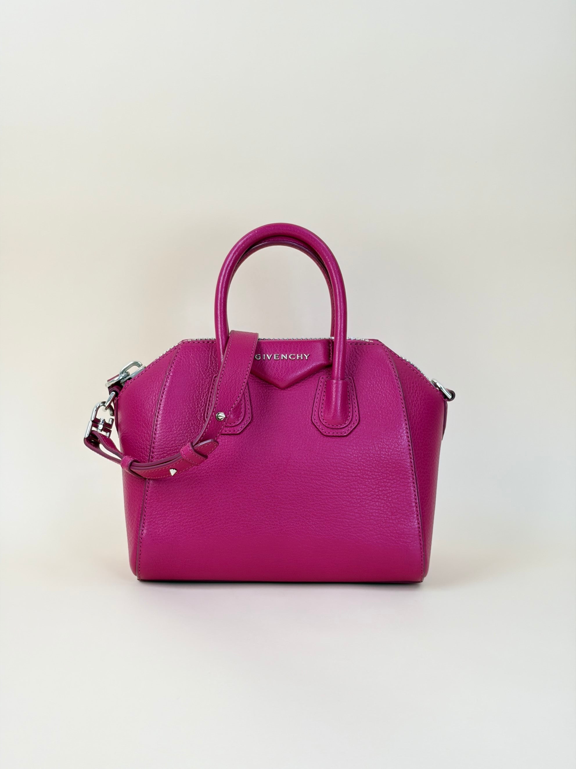Givenchy MAGENTA SUGAR GOATSKIN LEATHER MINI ANTIGONA MINI HOT PINK