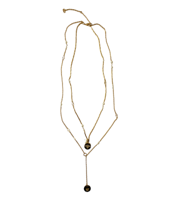 Christian Dior Gold Long Double Layer Necklace-Necklaces-Christian Dior-The Closet Egypt