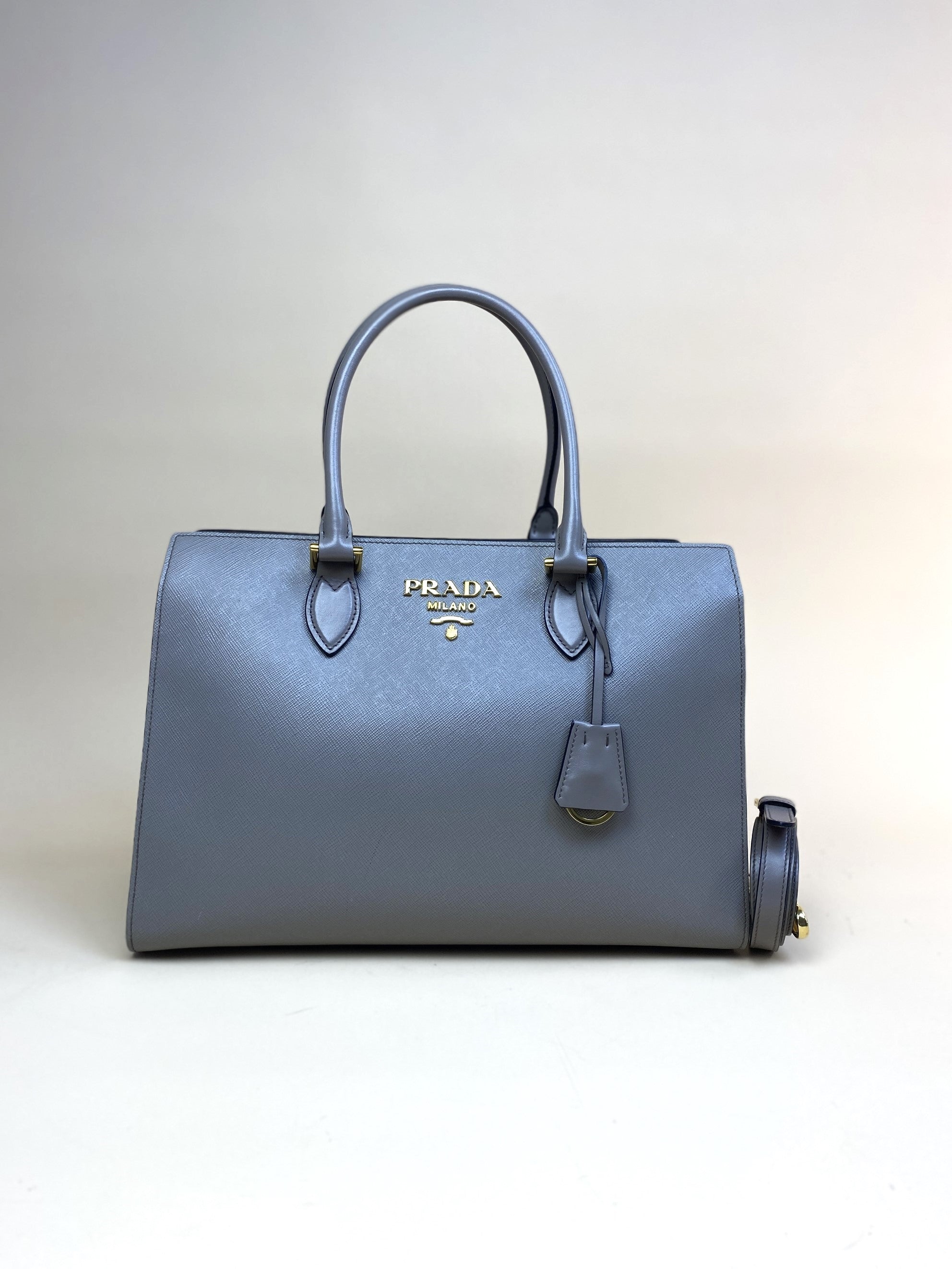 Prada Grey Argila Medium Monochrome Tote