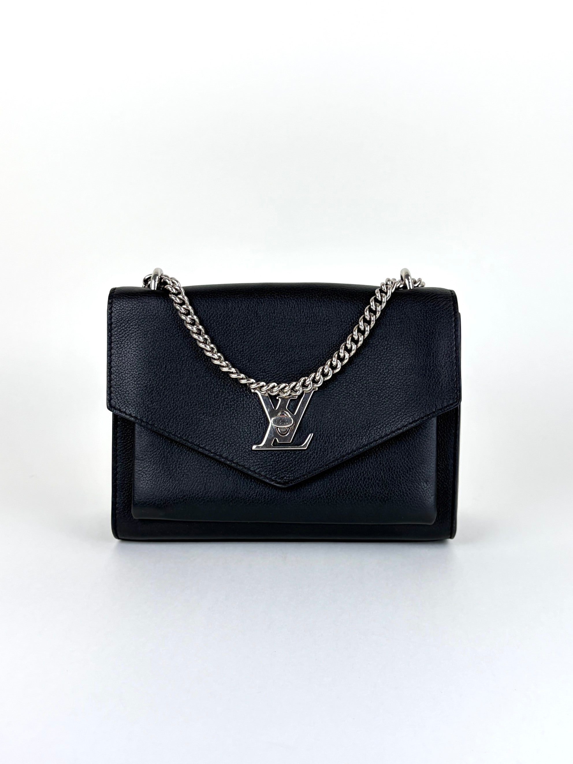 Louis Vuitton Black soft grained calfskin My Lock me Chain Bag