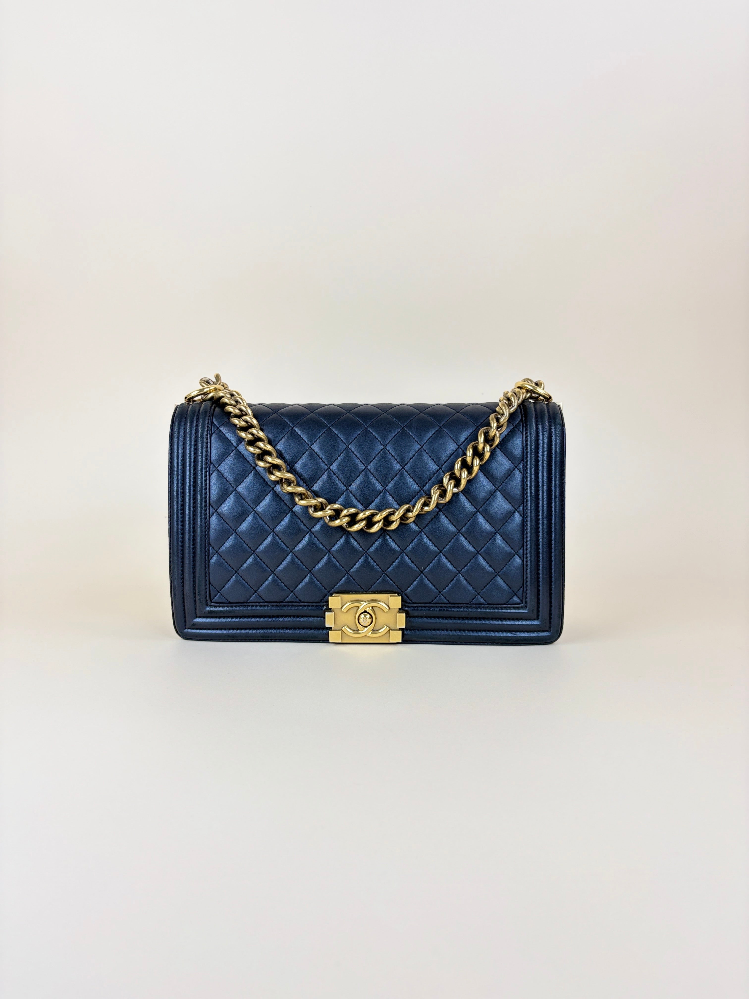 Chanel Black Classic Quilted New Medium Boy Flap Bag