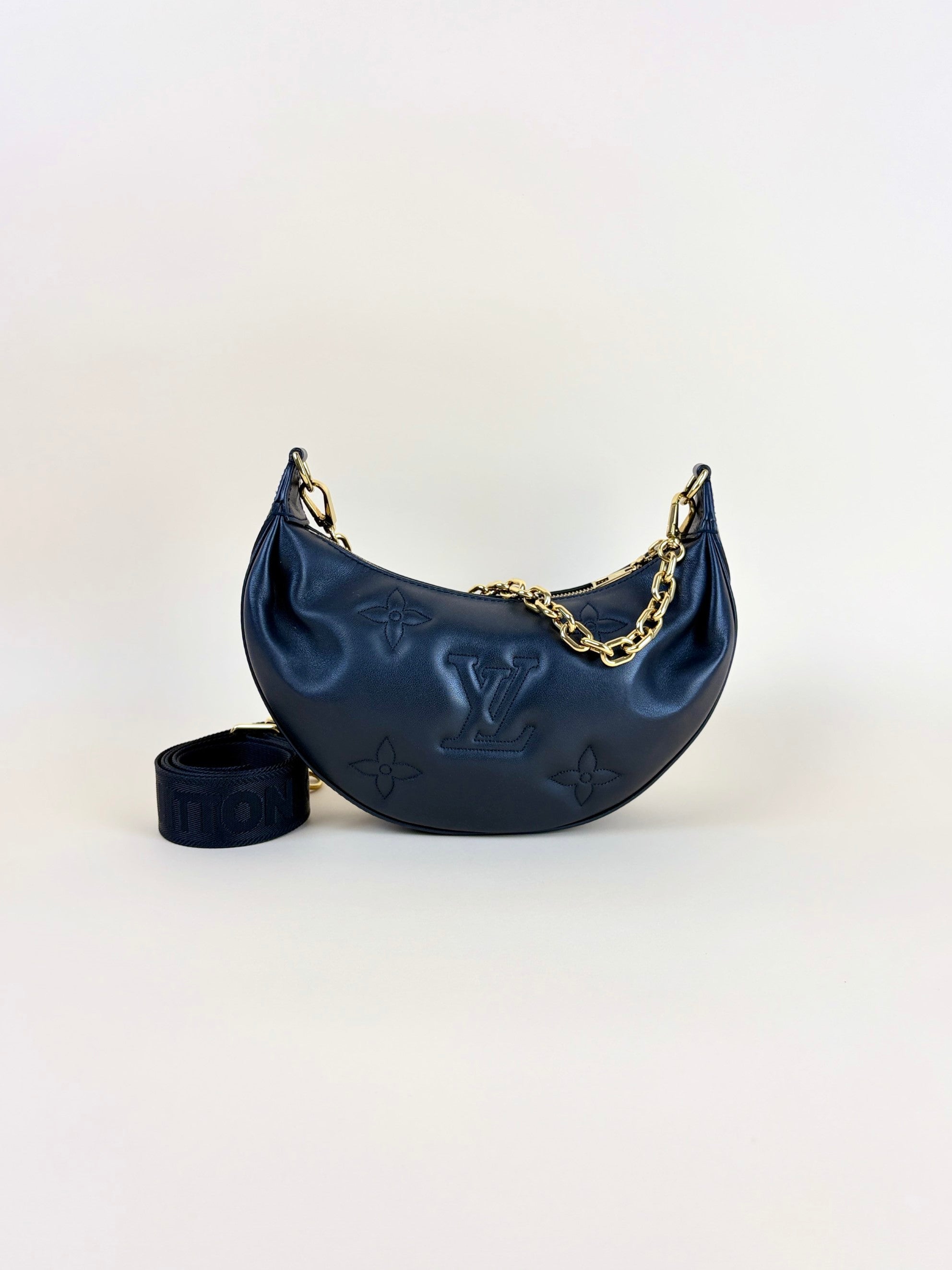 Louis Vuitton Black Monogram Over The Moon Bag with Chain and Strap