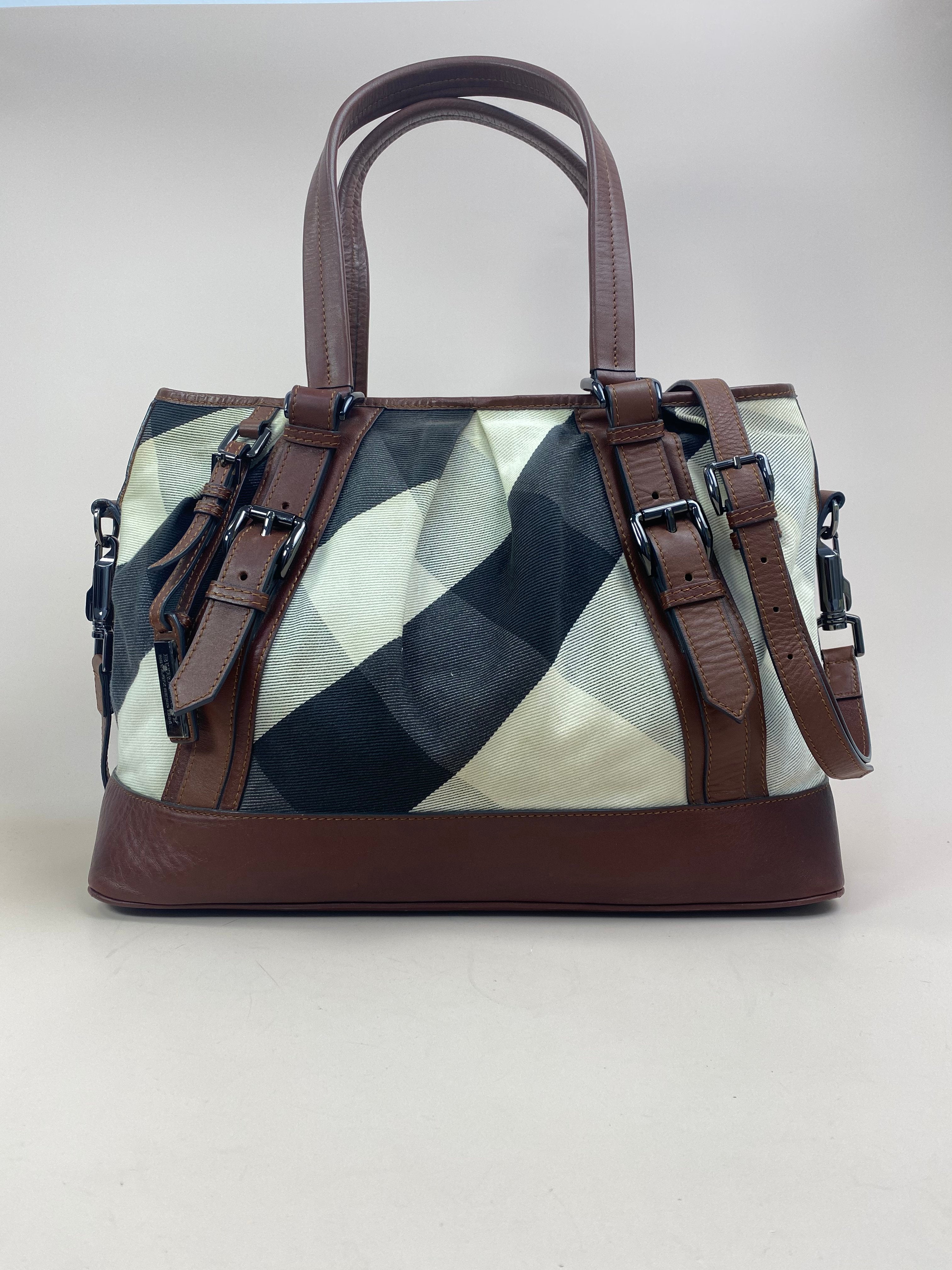 Burberry Bicolor Mega Check Tote Bag
