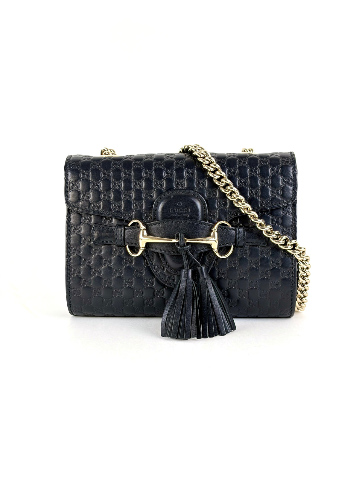 Gucci black microguccissima mini Emily chain