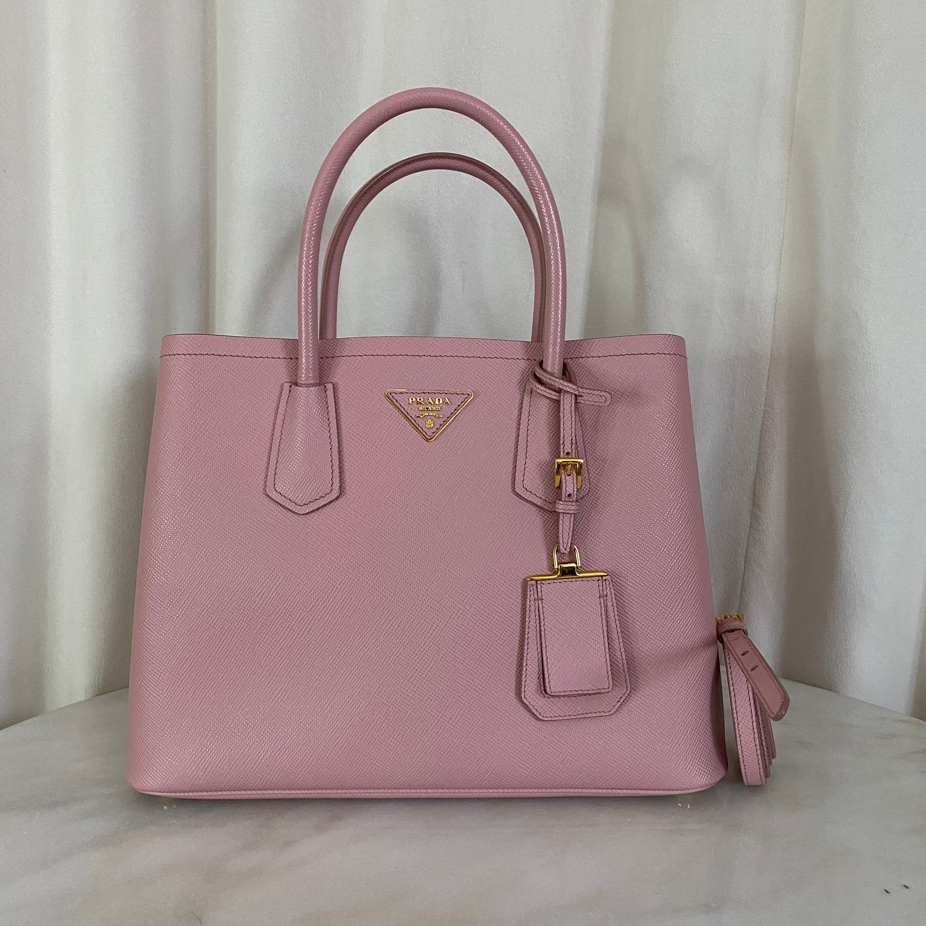 Prada Pink Medium Double Bag W/ Strap-handbag-Prada-The Closet Egypt