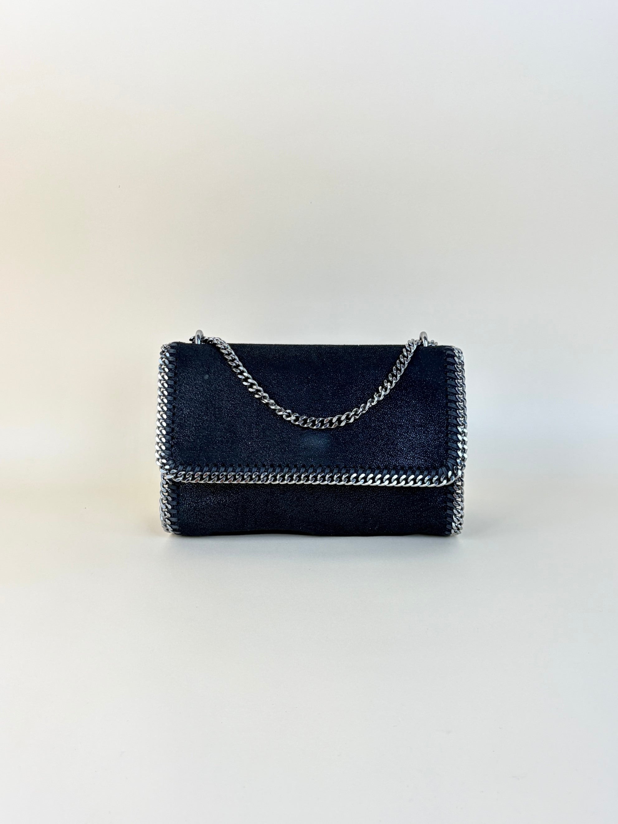 Stella Mccartney Black Shaggy Deer Falabella Flap Crossbody Bag