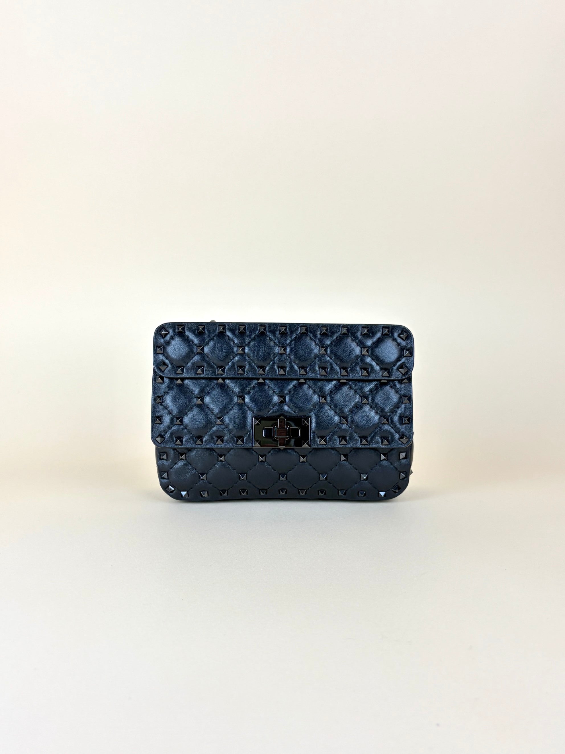 Valentino Black Spike Rockstud Shoulder Bag