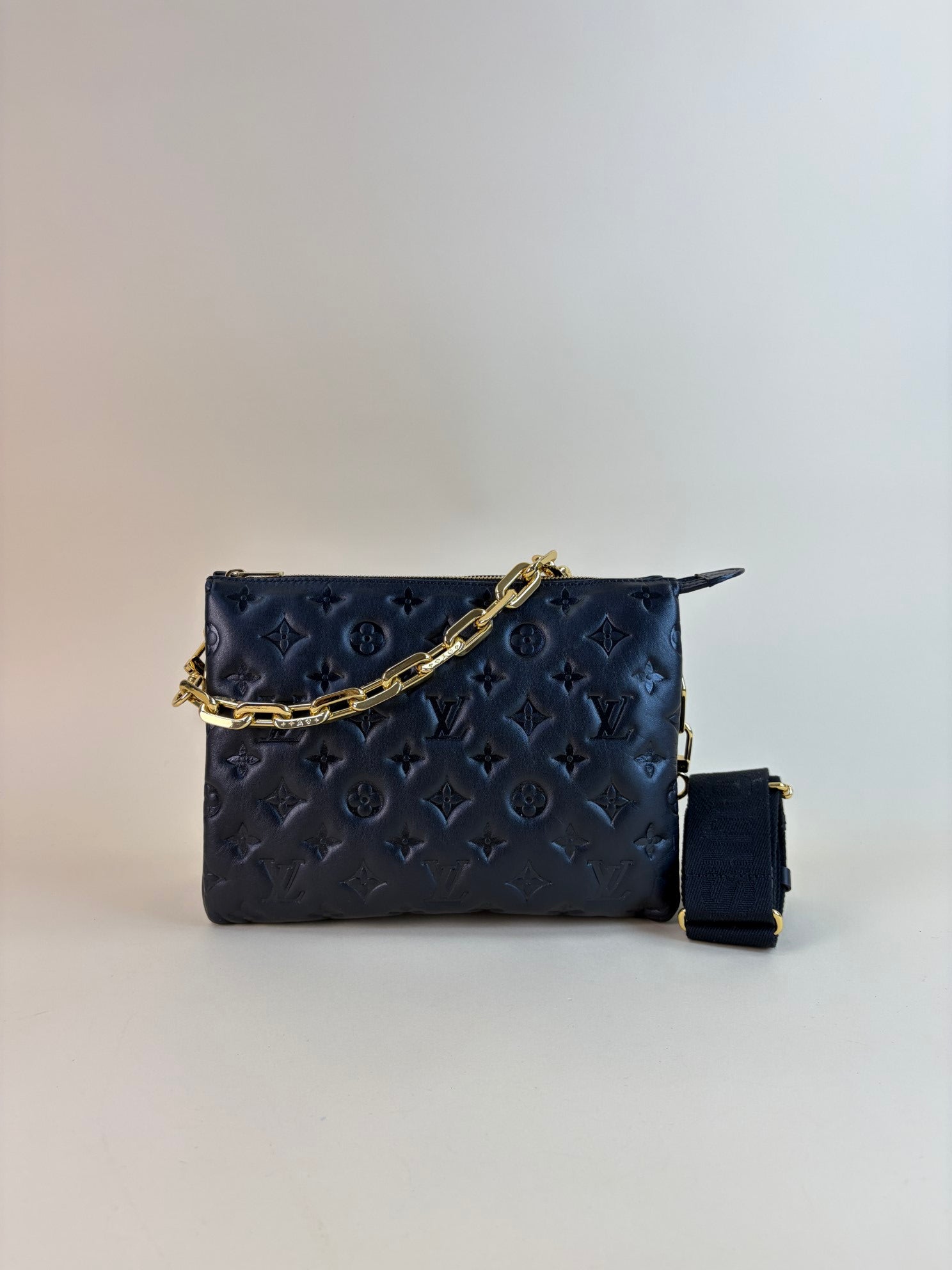 Louis Vuitton black Monogram Empreinte Coussin PM Shoulder Bag