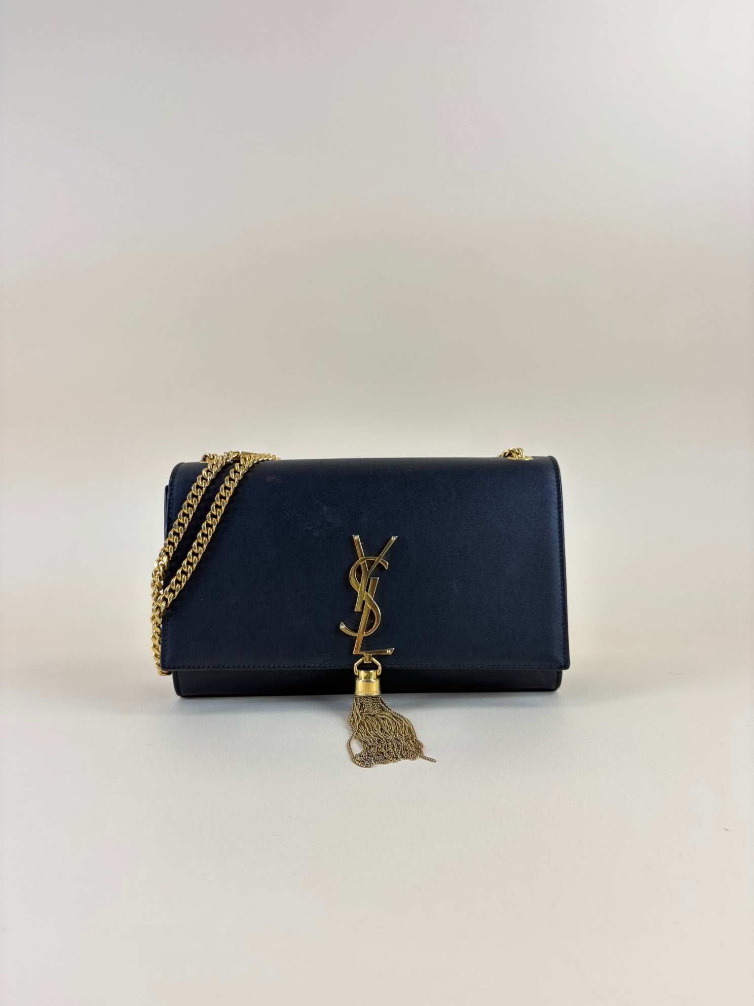 YSL Black Medium Kate Tassel Crossbody Bag