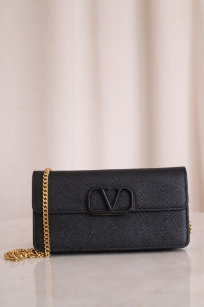 Valentino Black VLogo Woc-Wallet Chain-Valentino-The Closet Egypt