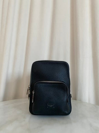 Dolce & Gabbana Black Hammered Palermo Zaino Backpack One Shoulder Bag-handbag-Dolce & Gabbana-The Closet Egypt