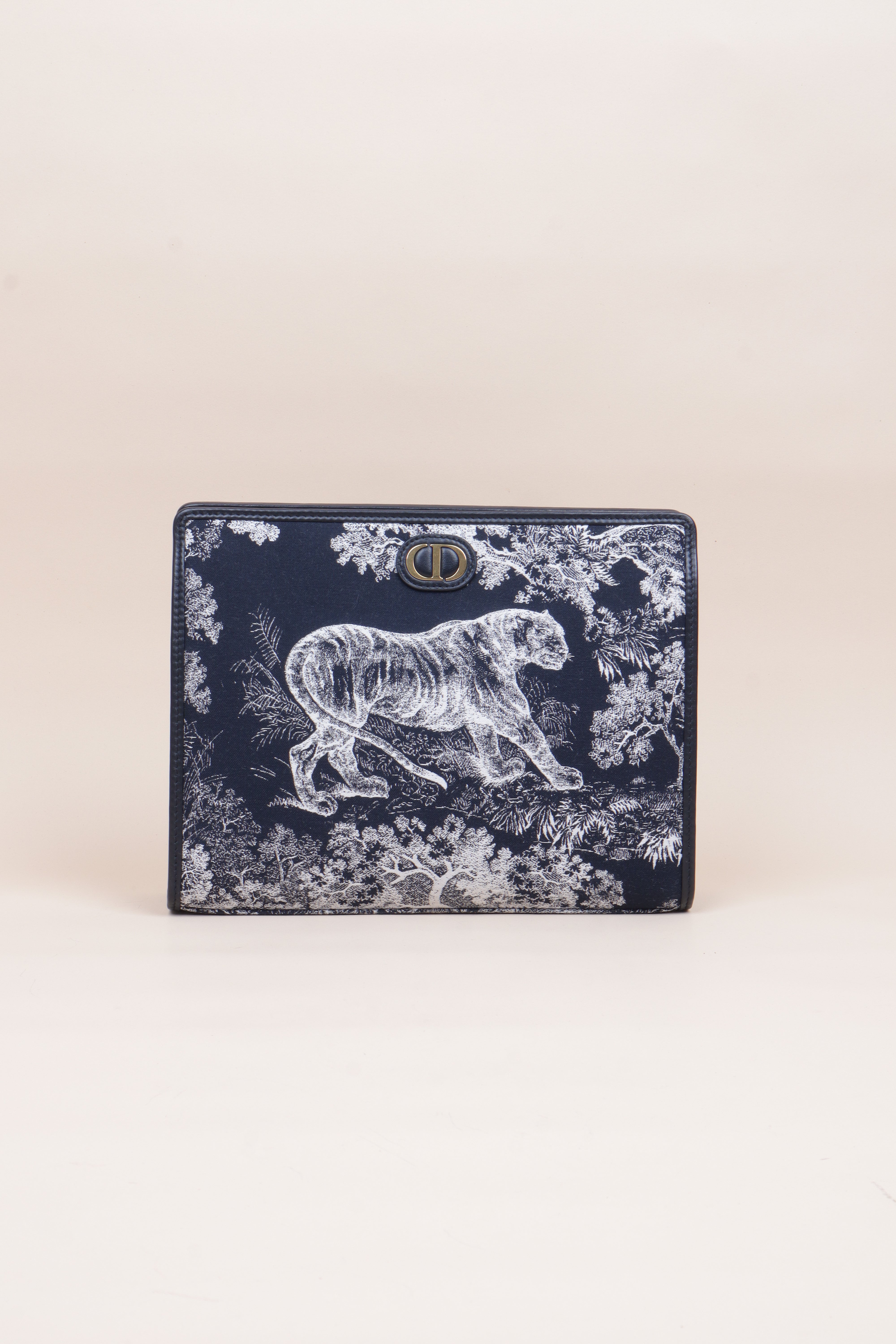 Christian Dior Blue Dea Tiger Montaigne 30 Pouch