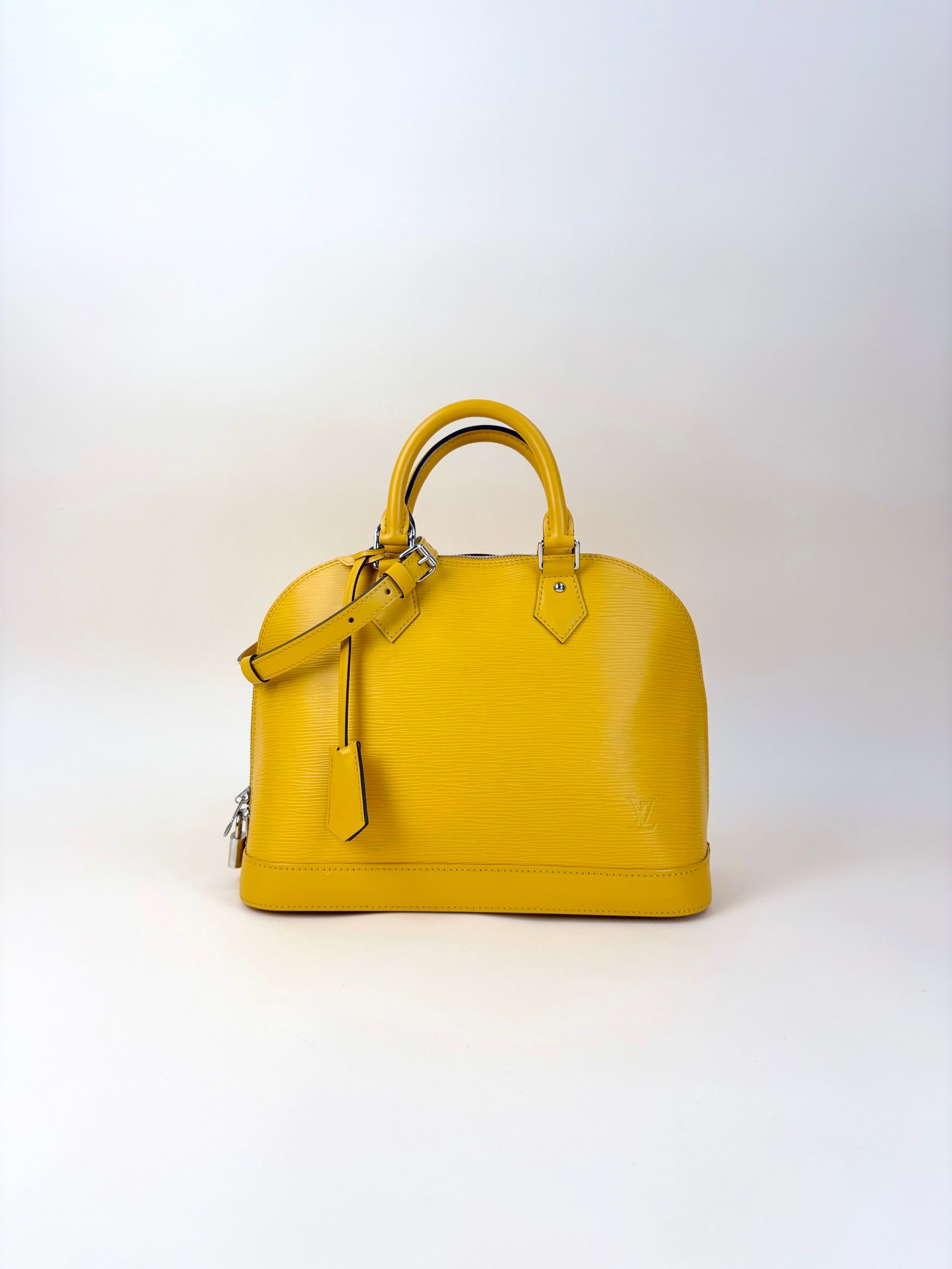 Louis Vuitton yellow Alma epi leather pm
