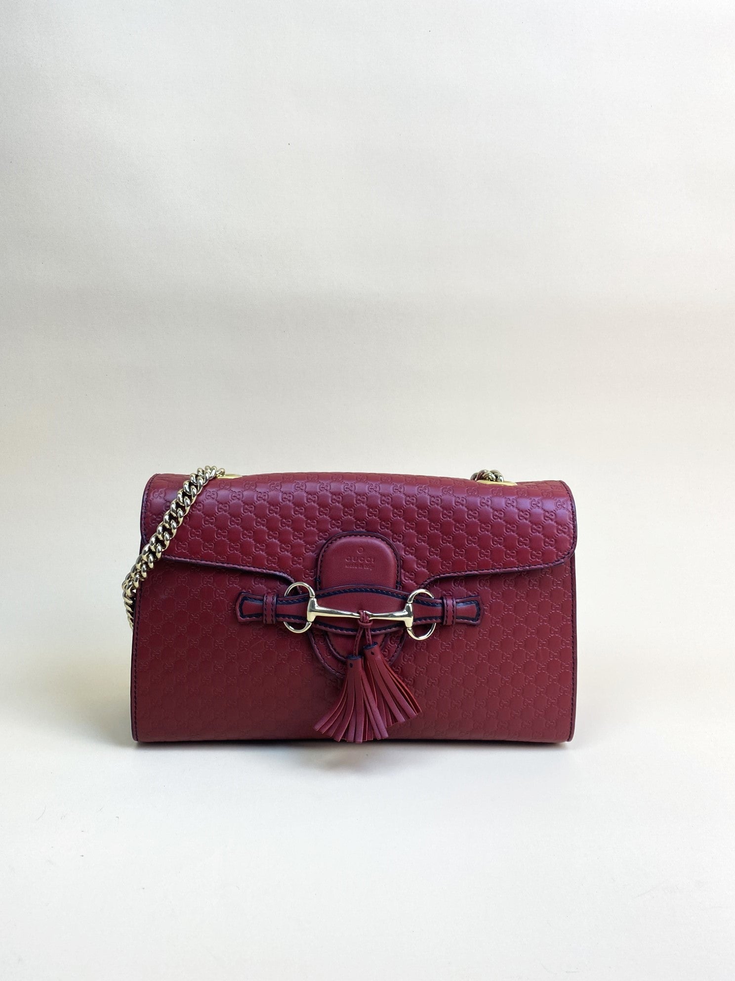 Gucci red Guccissima Medium Emily Bag