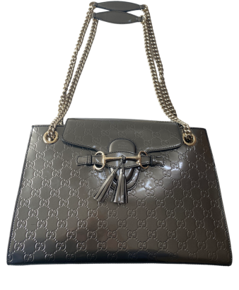 Gucci Silver GG Emily Vernise Large Bag-handbag-Gucci-The Closet Egypt