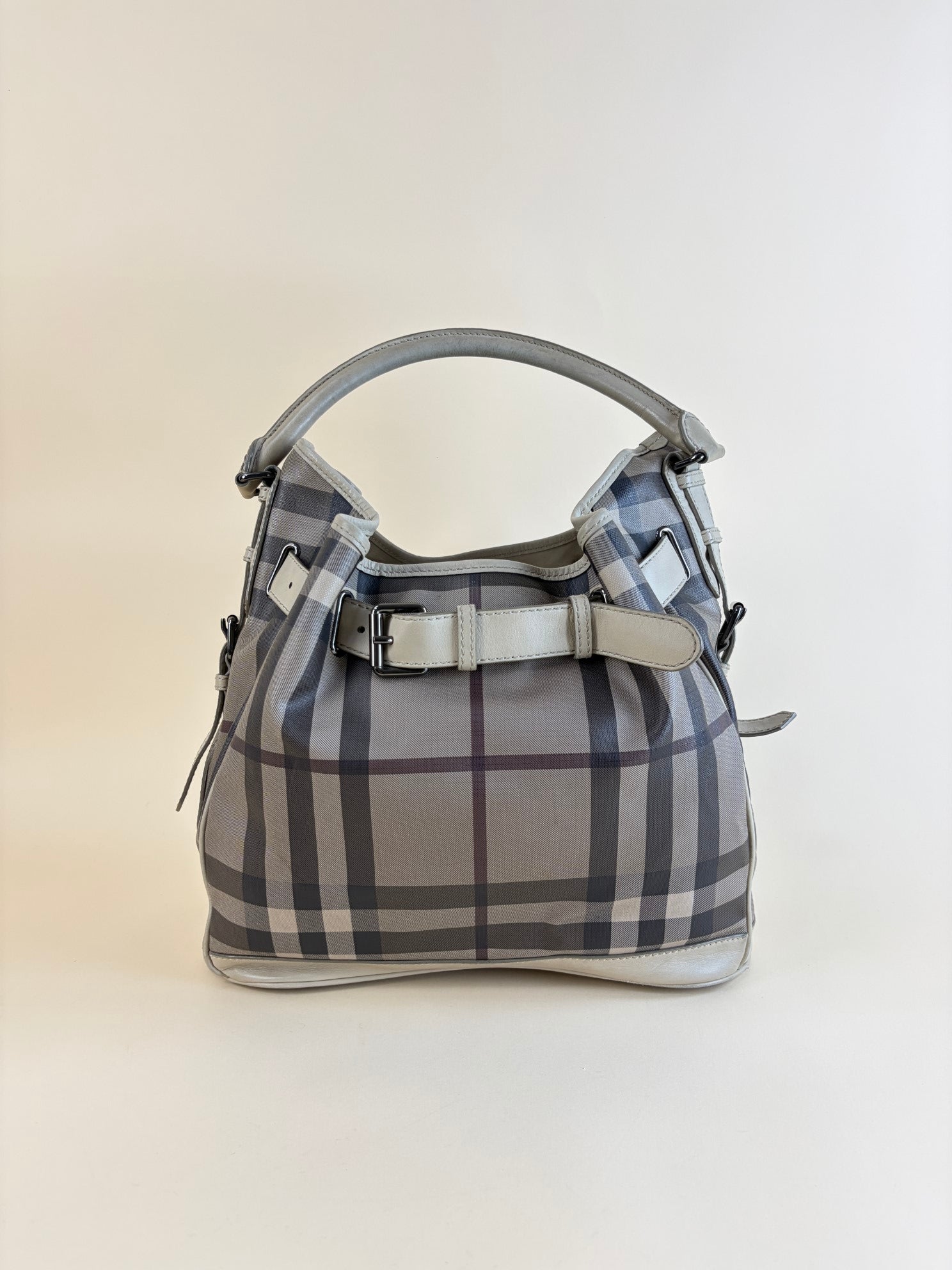 Burberry Smoked check meduim walden belted hobo bag