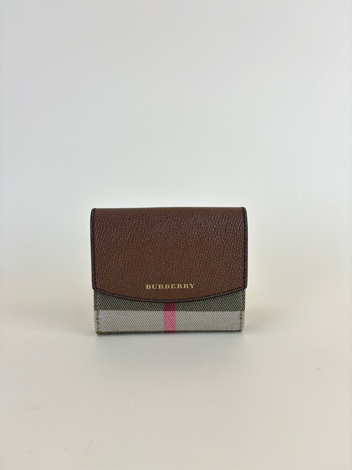 Burberry Brown House Check Huna French Wallet