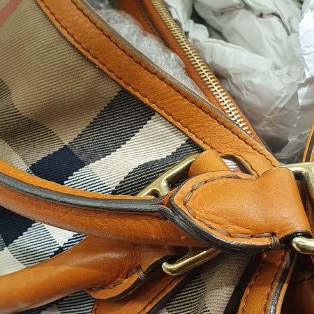 Burberry Orange House Check Parsons Tote Bag-handbag-Burberry-The Closet Egypt
