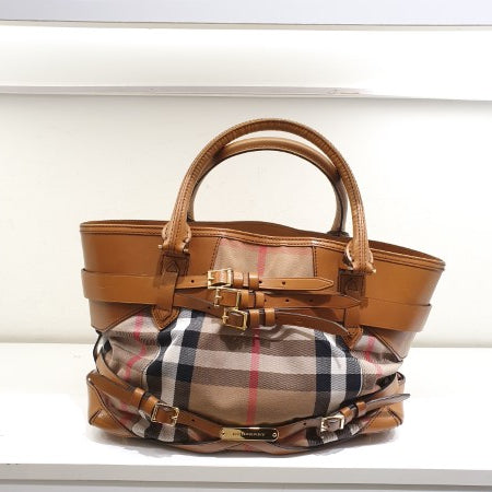 Burberry Brown House Check Bridle Tote Bag-handbag-Burberry-The Closet Egypt