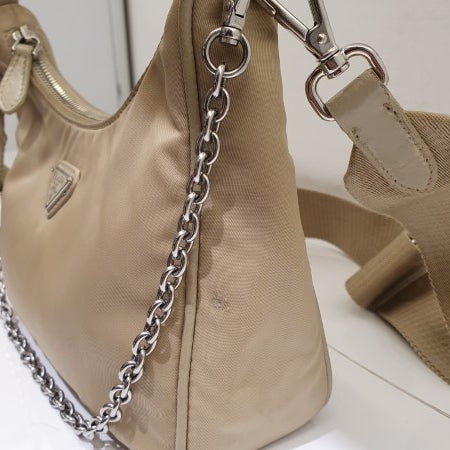 Prada Beige Re-Edition 2005 Nylon Bag-handbag-Prada-The Closet Egypt