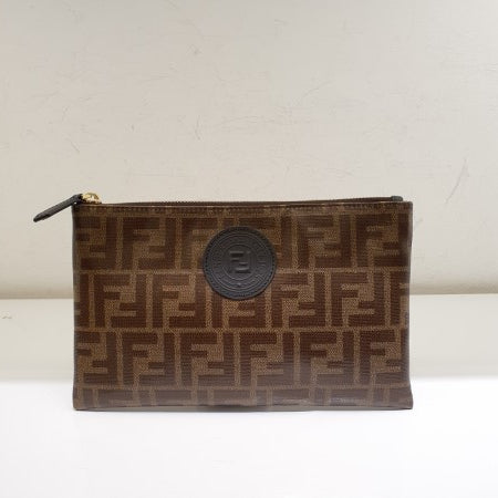 Fendi Brown FF Clutch-Clutch-Fendi-The Closet Egypt