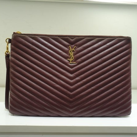 YSL Burgundy Cassandre Pouch-Pouch-YSL-The Closet Egypt