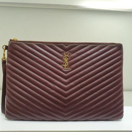 YSL Burgundy Cassandre Pouch-Pouch-YSL-The Closet Egypt
